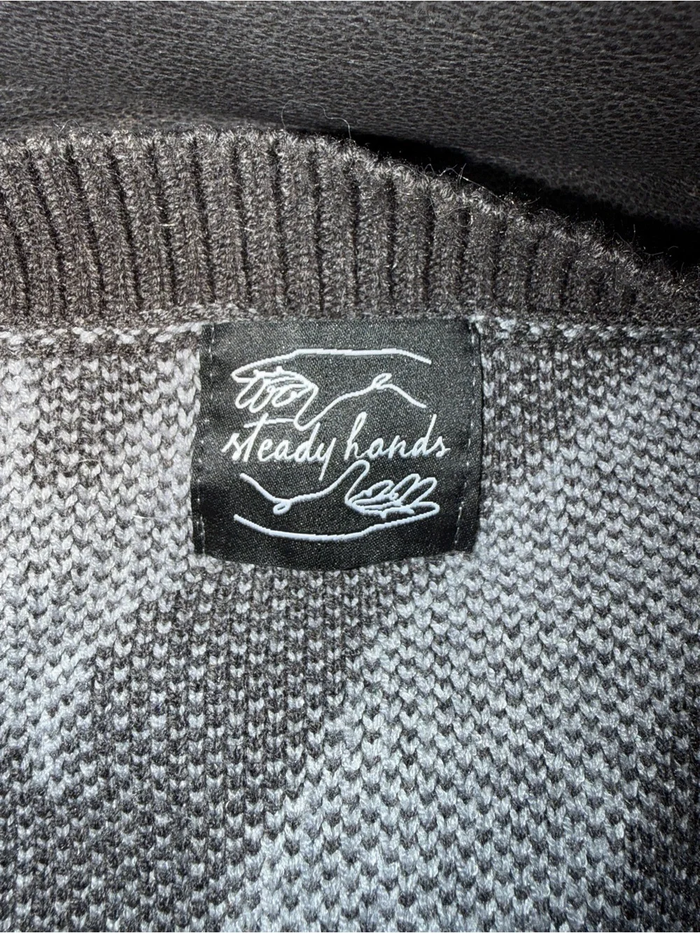 Gray & Dark Brown Zebra-Stripe Cardigan Sweater - Picture 5 of 6